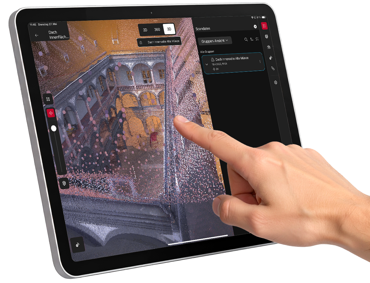 Startbild eines virtuellen 3D-Rundgangs auf einem Smartphone